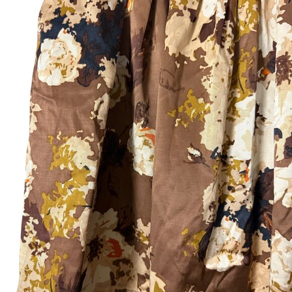 Talbots Brown Floral A-Line Skirt - Picture 6 of 16